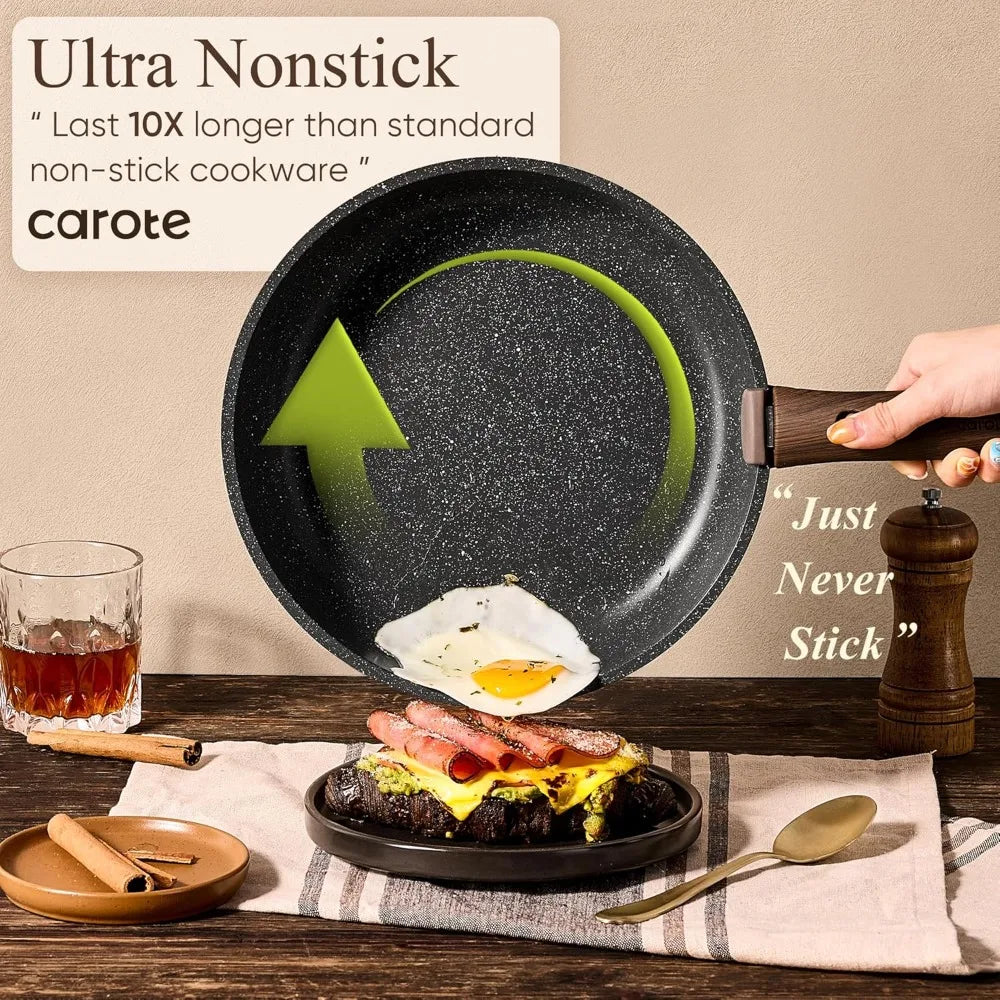 Carote Nonstick Pots And Pans Set With Detachable Handles