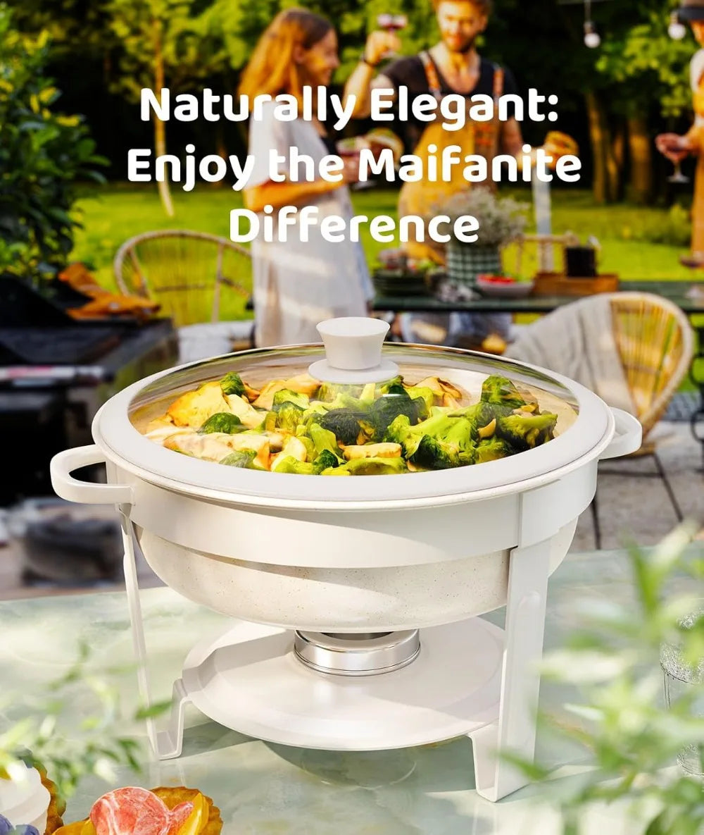 XMSJ Maifanite Chafing Dish Set 4 Pack for Buffets