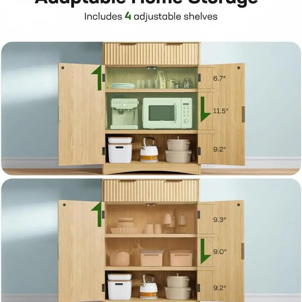 DAFIFY Pantry Storage Cabinet Tall Organizer With Drawers And Shelves