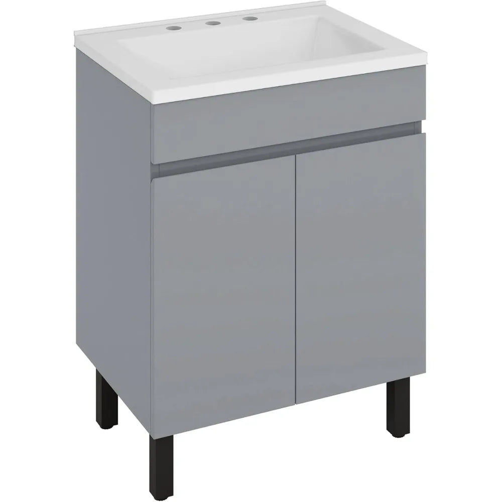 Engineered Wood Bathroom Vanity With Sink Storage Cabinet