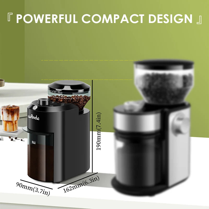 KIRAINAFLY Electric Burr Coffee Grinder With 28 Precise Grind Settings