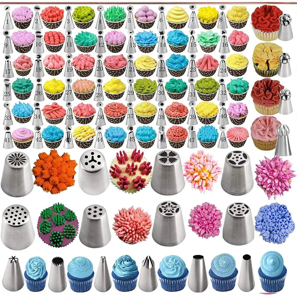 359 Pieces Cake Decorating Set With 66 Tips Piping Bags And Tools