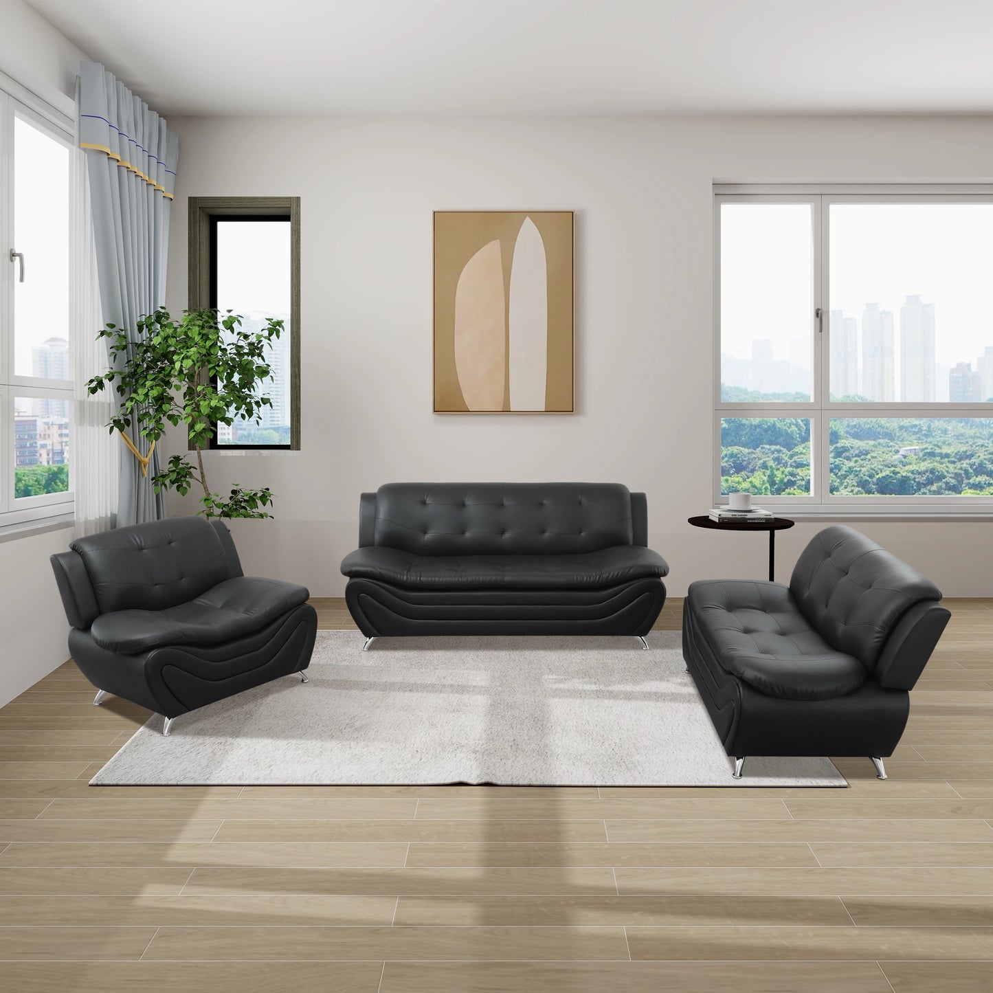 Dekmxas Leather Sofa Set for Living Room