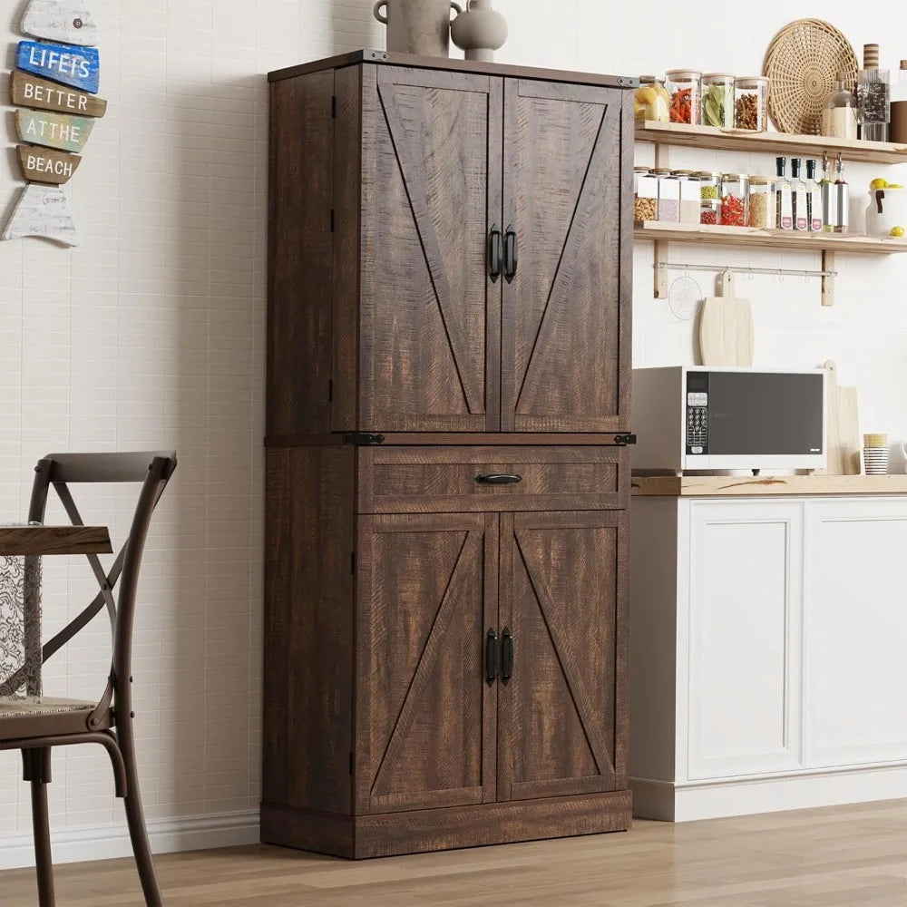 Nest N Yard Farmhouse Pantry Cabinet With 3 Drawers