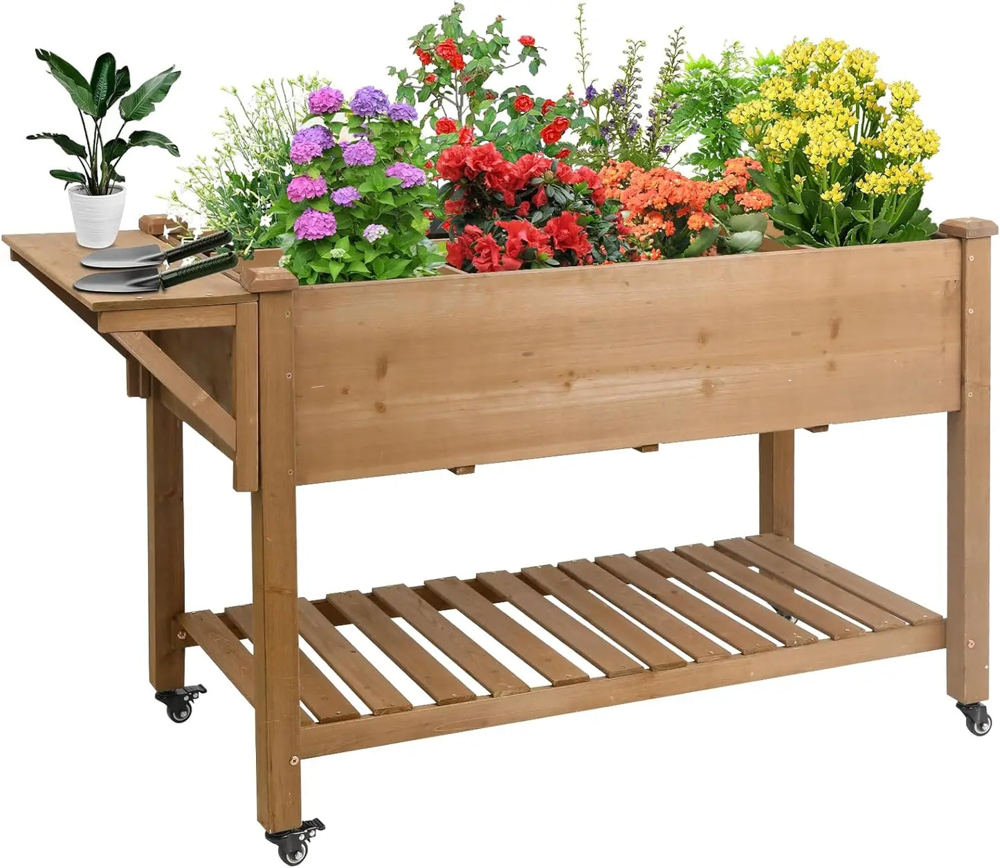 Hign-concerned Elevated Wood Planter Box For Garden