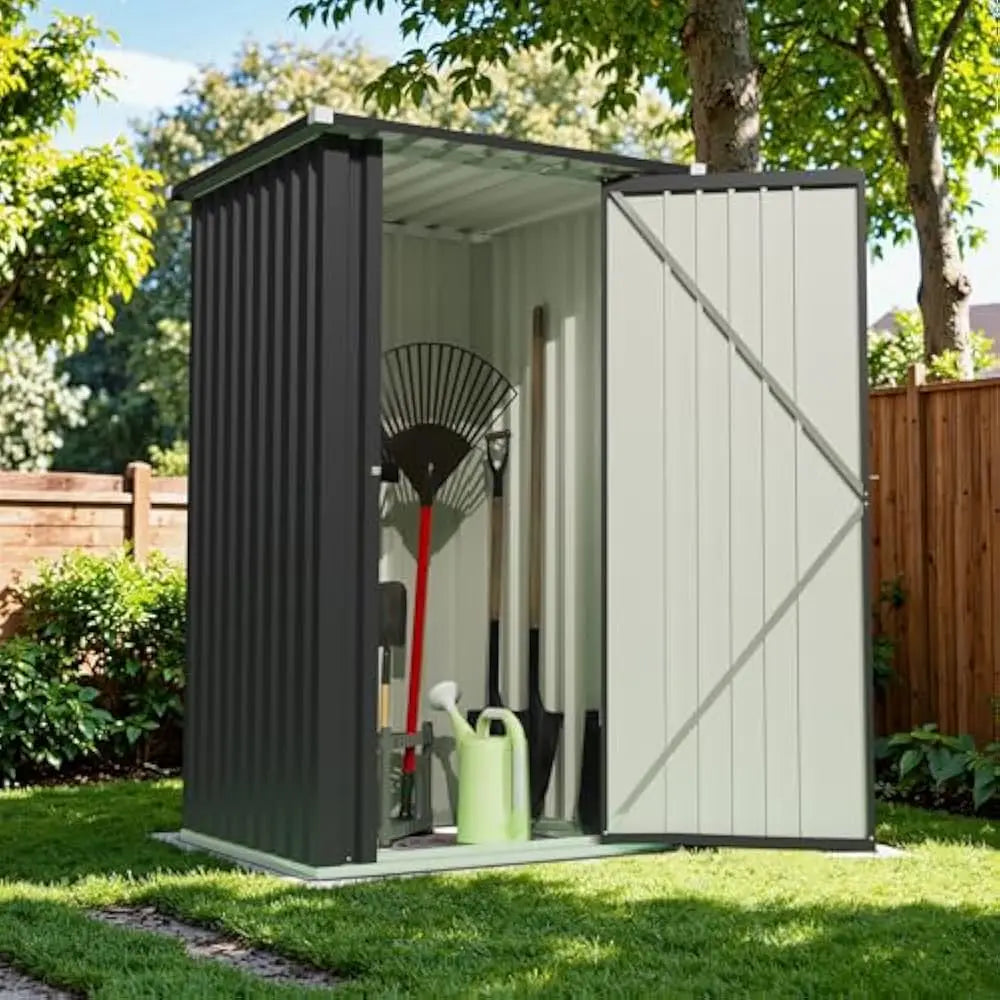 Feature Outdoor Storage Shed Iron With Lockable Door