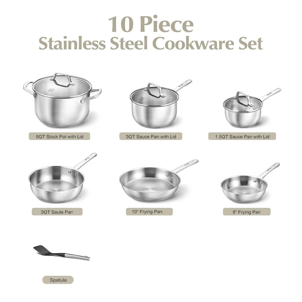 KOCH SYSTEME CS Stainless Steel Pots And Pans Nonstick Set
