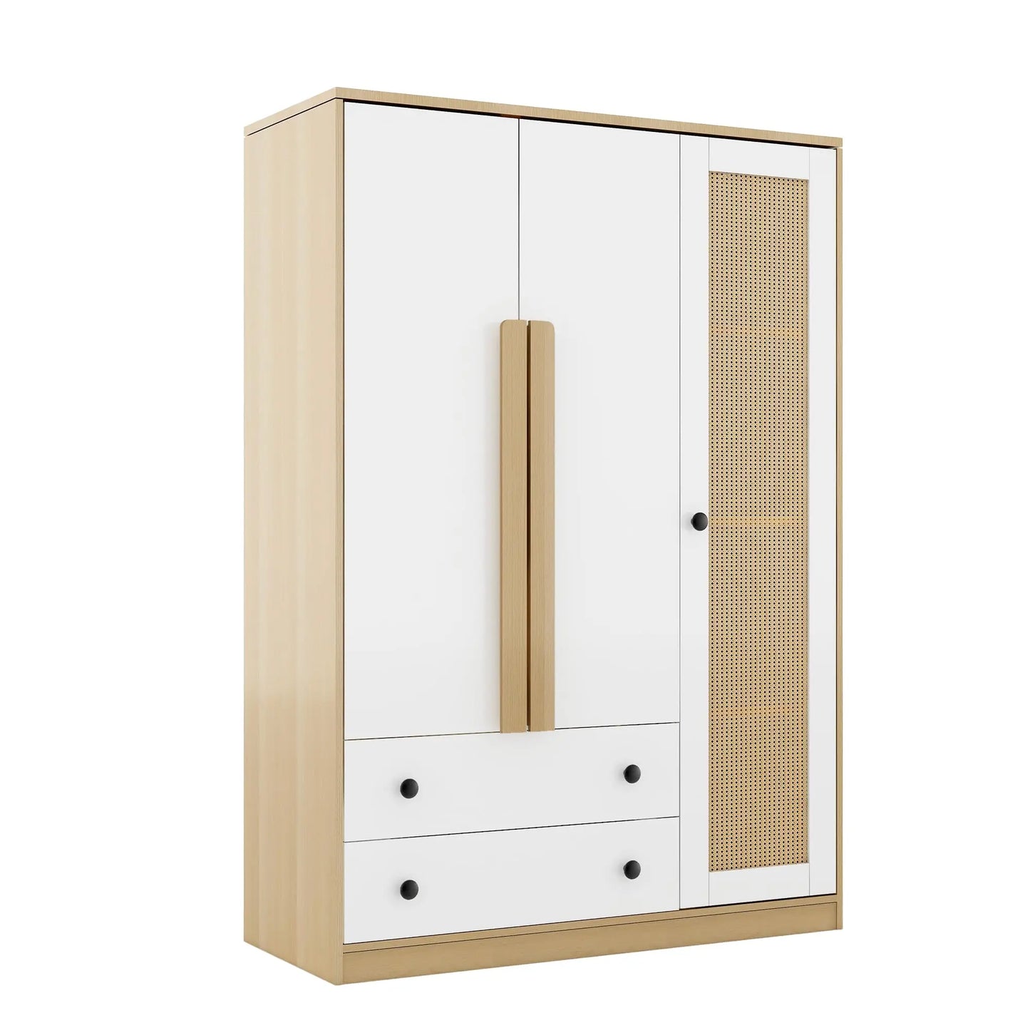 General Use Armoire Wardrobe Cabinet With Hanging Rod And Doors