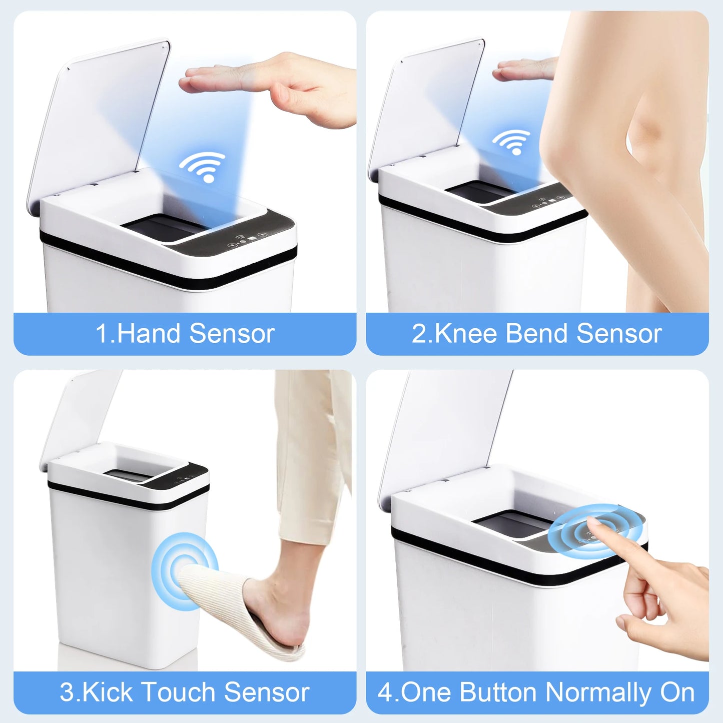 Guangdong Touchless Bathroom Trash Cans 12L 2 Pack