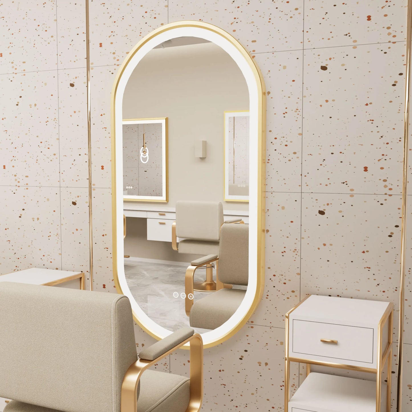 Wisfor Oval LED Bathroom Mirror With Stepless Dimmable Light