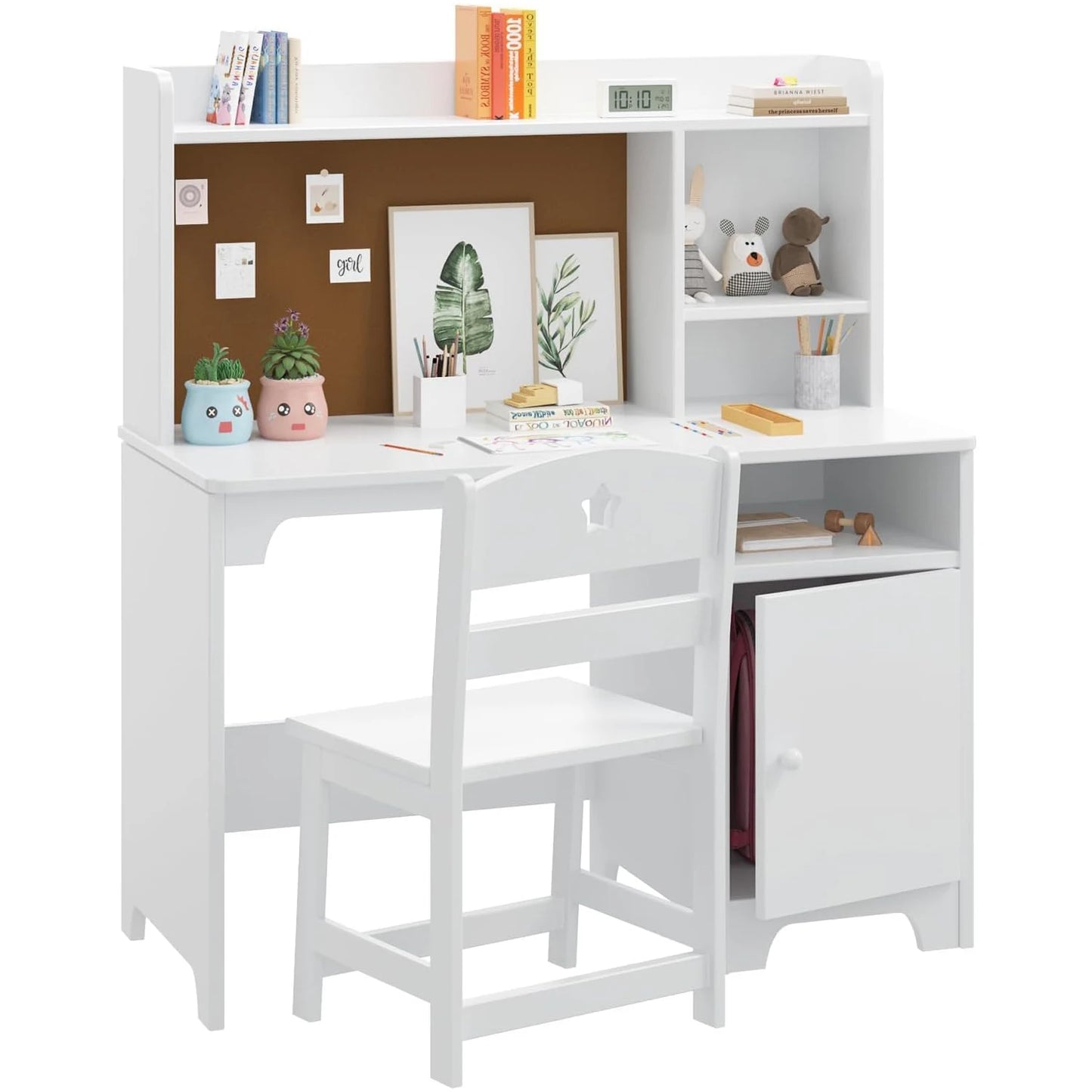 HobbyLane Kids Desk and Chair Set With Hutch Storage