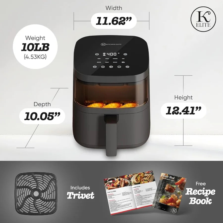 LISM Digital Air Fryer Oven With Viewing Window 8 Presets