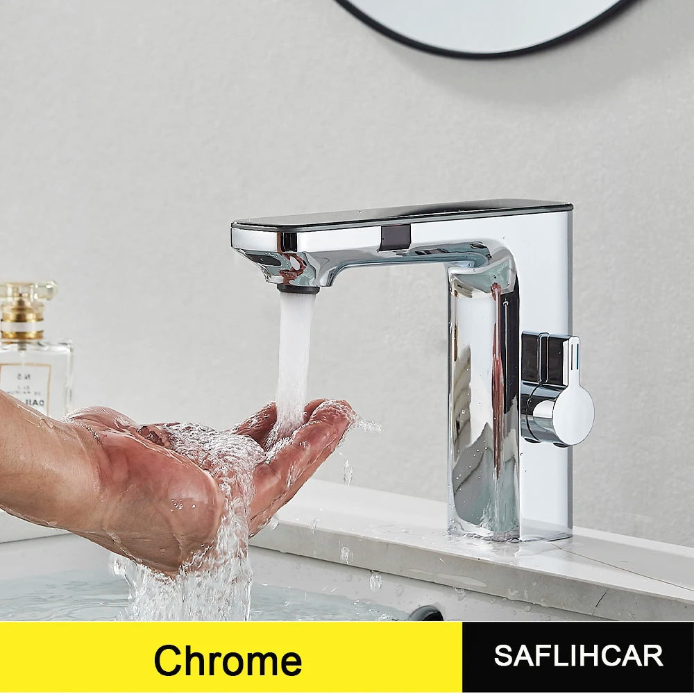 SAFLIHCAR Dual Sensor Bathroom Faucet For Deck Mount Sink