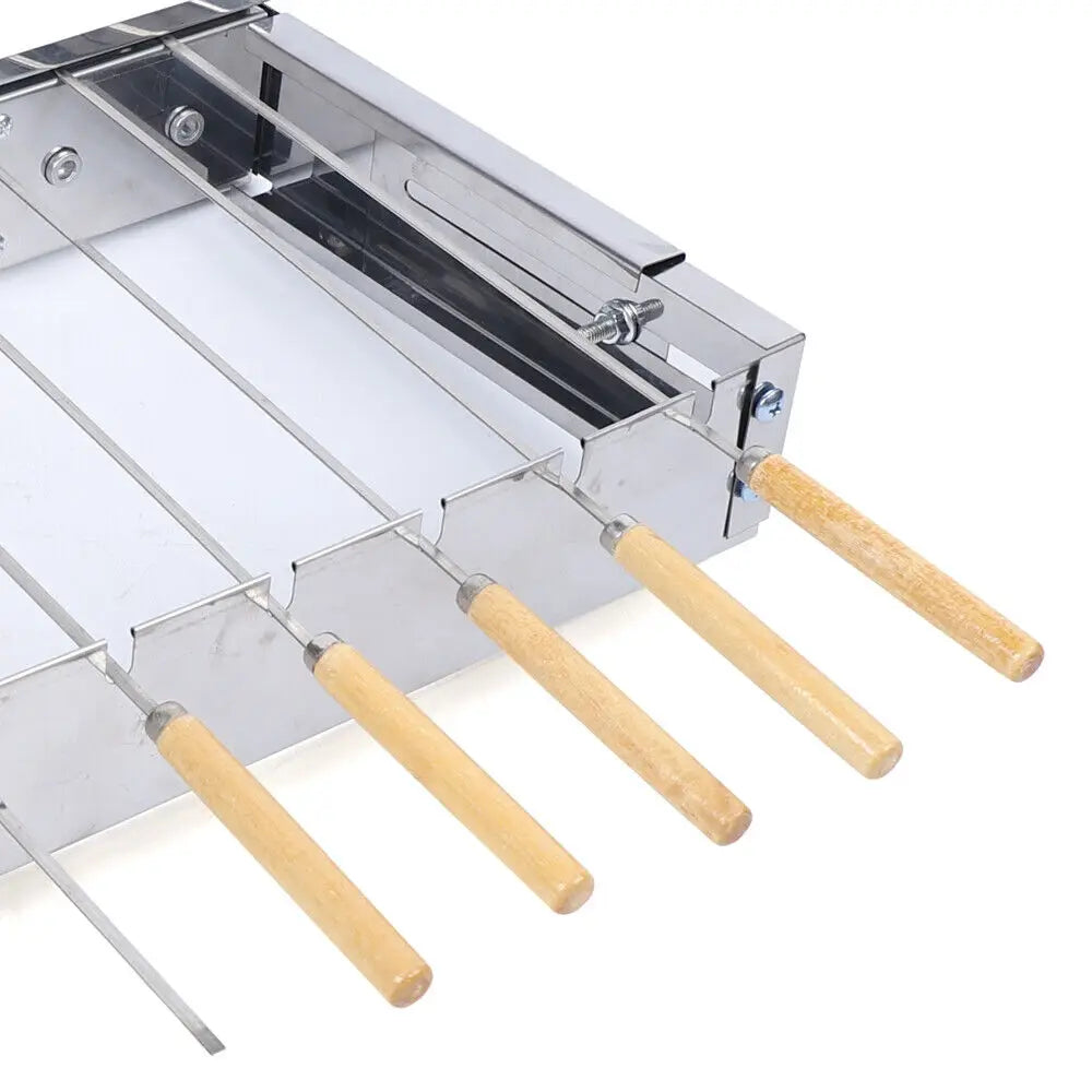 Bymaocar Kebab Automatic Rotating Rotisserie Skewers Set 10 Holes