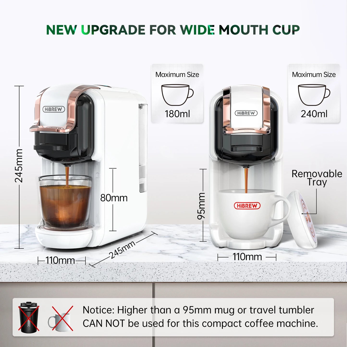 HiBREW 5 In 1 Capsule Coffee Machine Dolce Gusto Nespresso