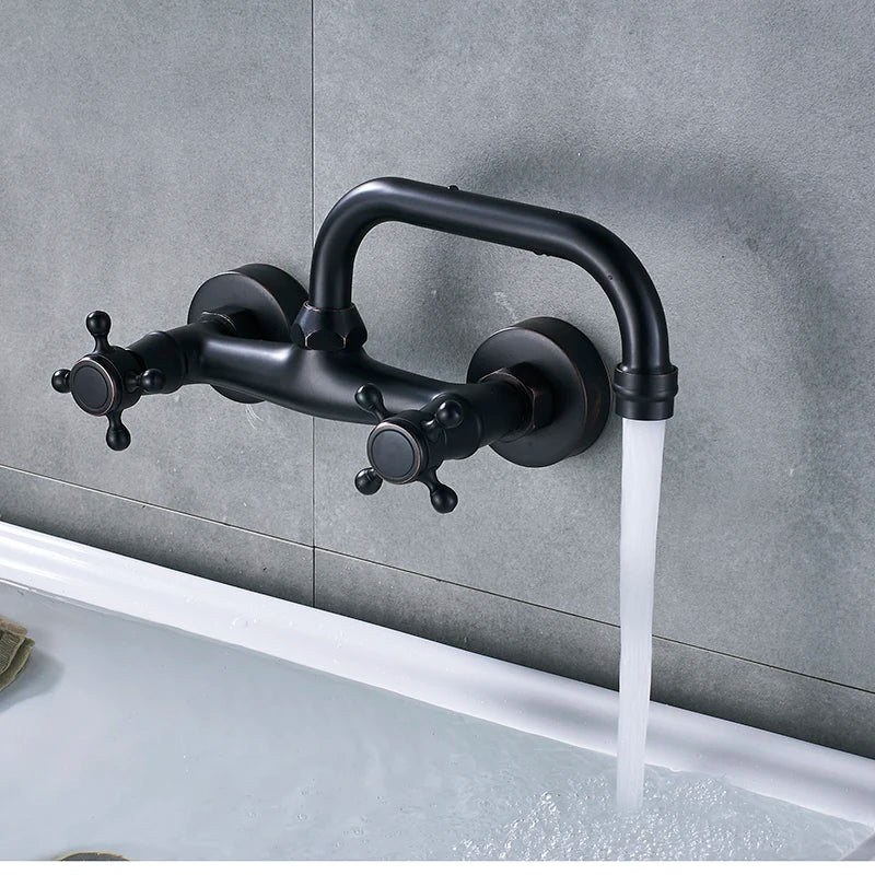 Saeuwtowy Wall Mounted Basin Faucet 360 Degree Rotation