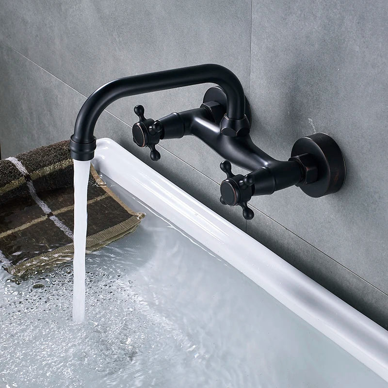 Saeuwtowy Wall Mounted Basin Faucet 360 Degree Rotation