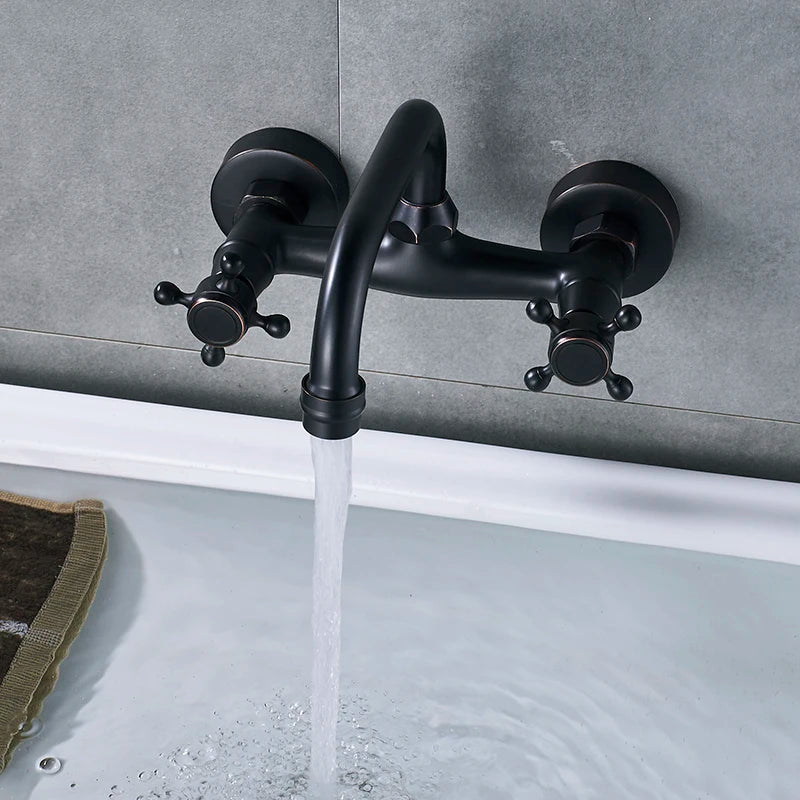 Saeuwtowy Wall Mounted Basin Faucet 360 Degree Rotation