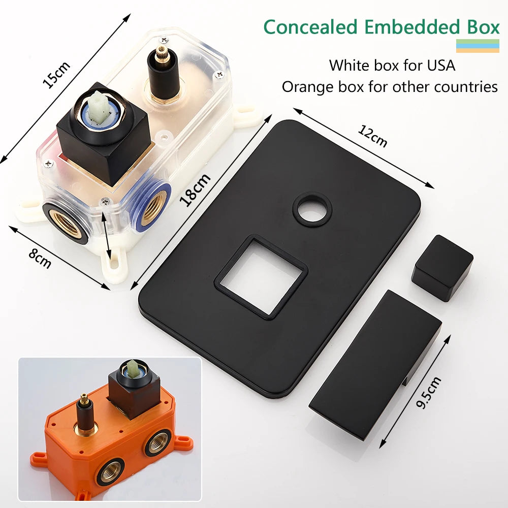 Rozin Wall Mounted Rainfall Shower System Concealed Box Mixer SUS304