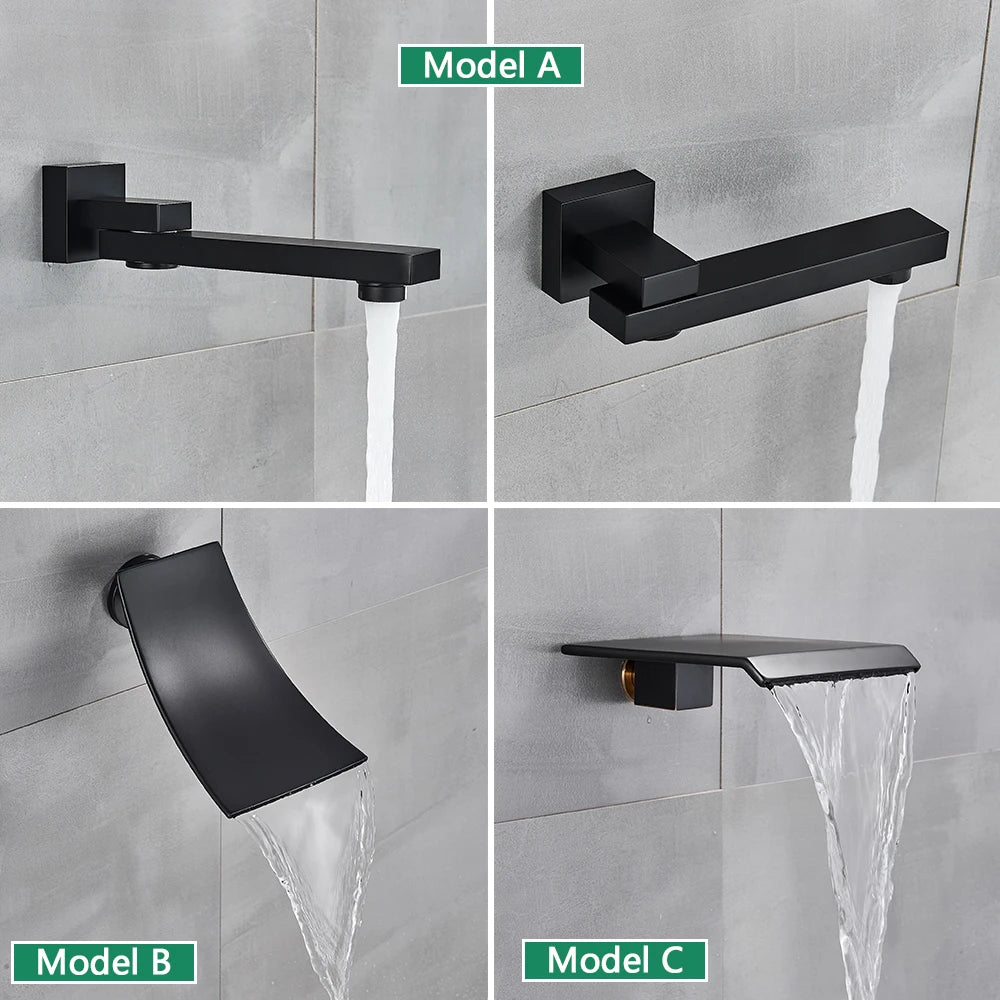 Rozin Wall Mounted Rainfall Shower System Concealed Box Mixer SUS304