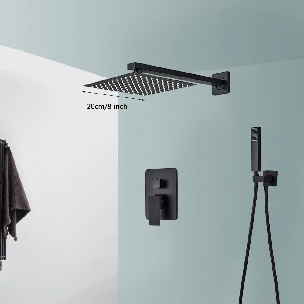 Rozin Wall Mounted Rainfall Shower System Concealed Box Mixer SUS304