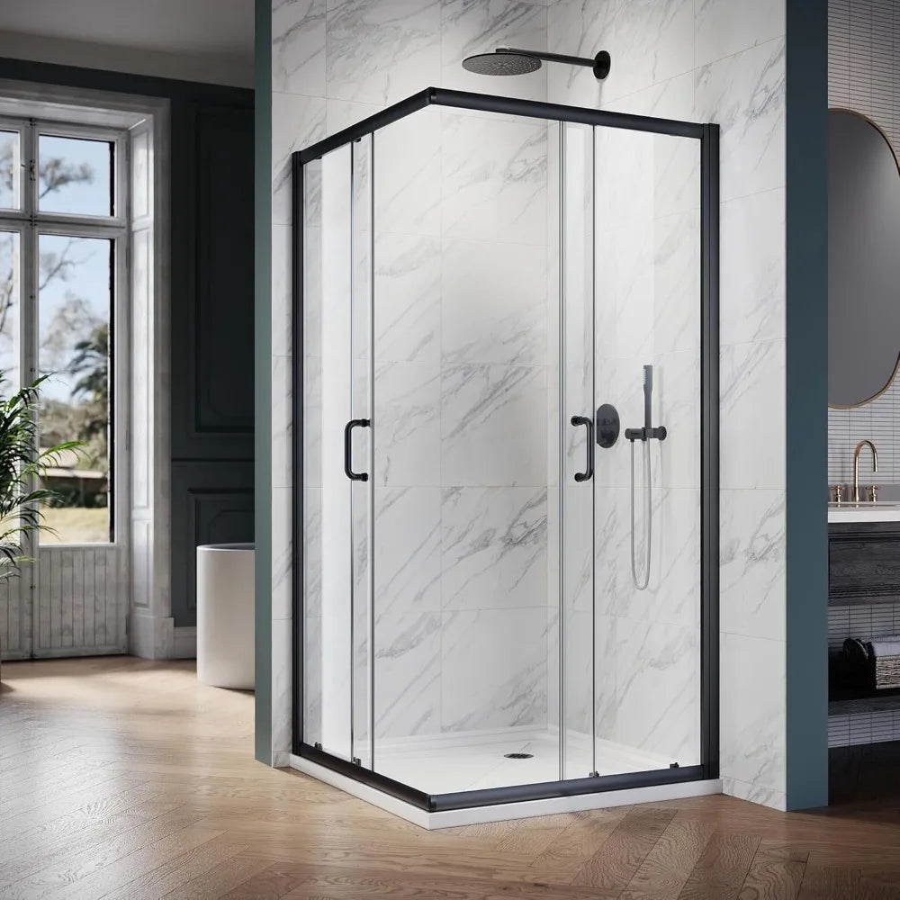 XMSJ Elegant Corner Shower Enclosure Sliding Door System