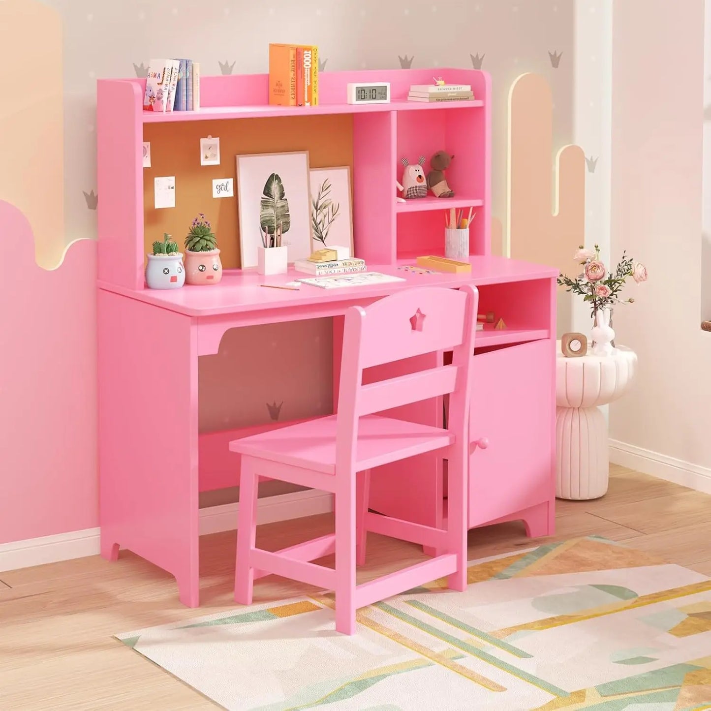 HobbyLane Kids Desk and Chair Set With Hutch Storage