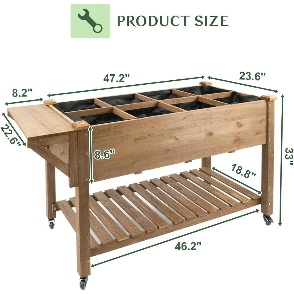 Hign-concerned Elevated Wood Planter Box For Garden
