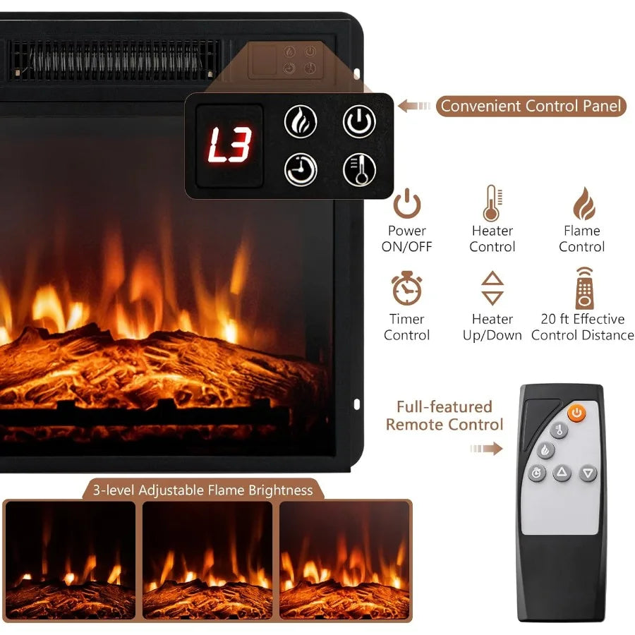 XMSJ Electric Fireplace TV Stand With Remote And Overheat Protection