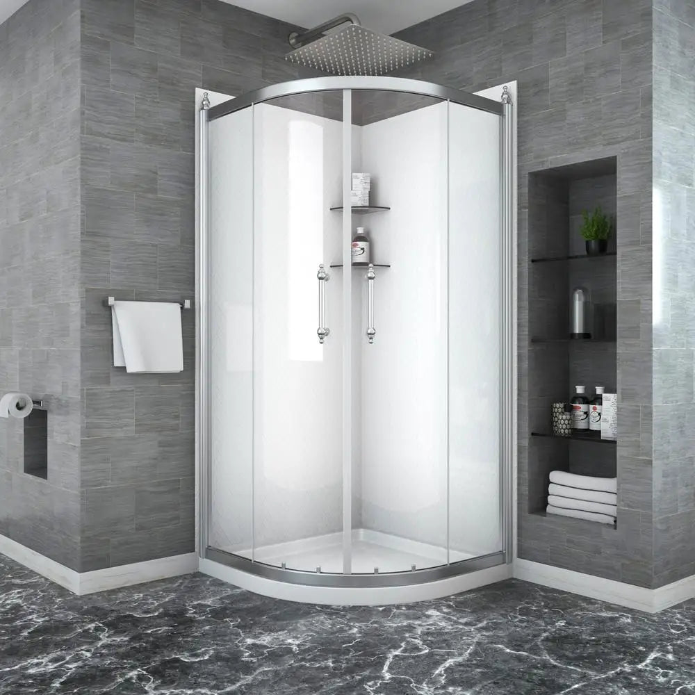 Hign-concerned Chrome Framed Tub Shower Door With Tempered Glass