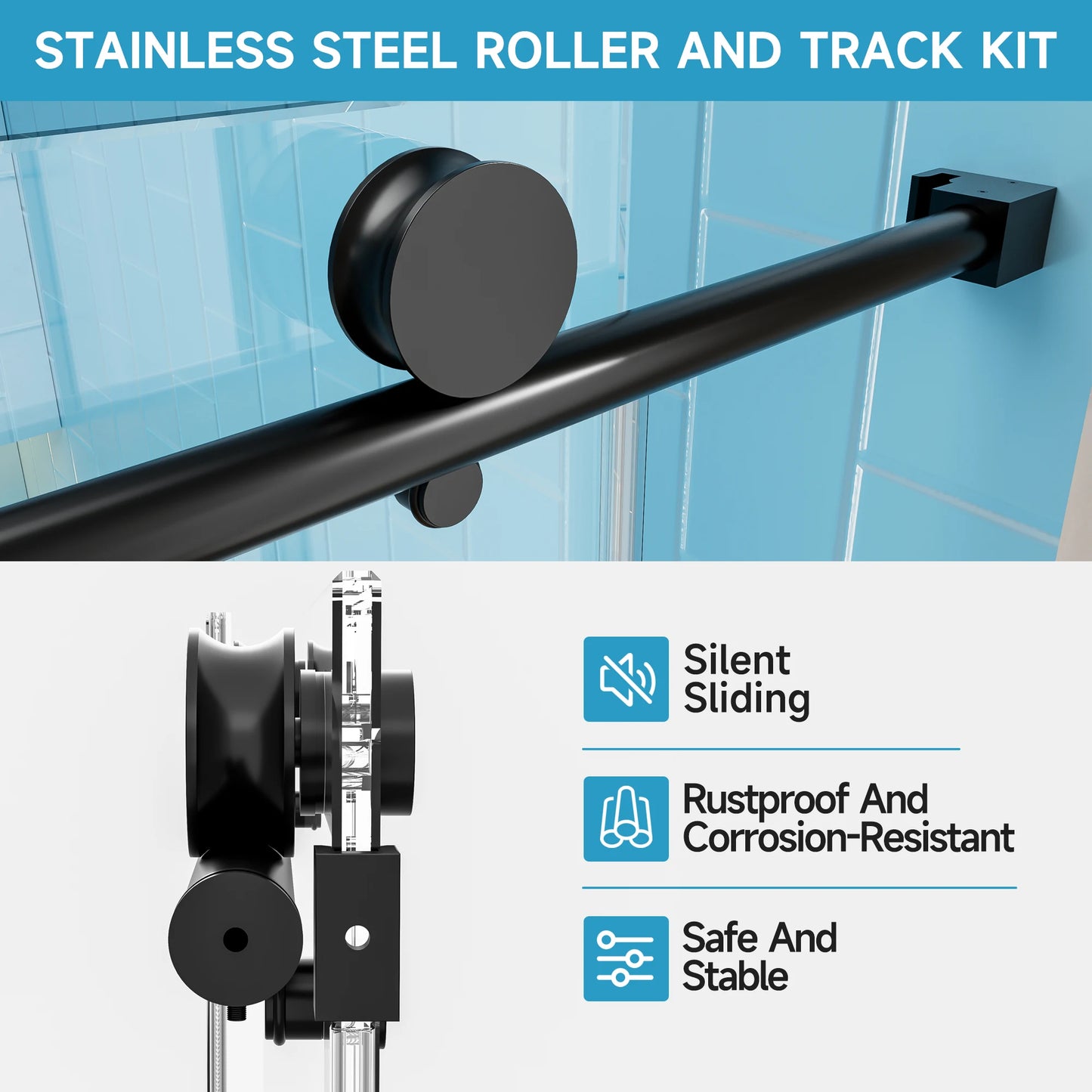 Sh.Kl Single Sliding Bathtub Shower Door with Tempered Glass