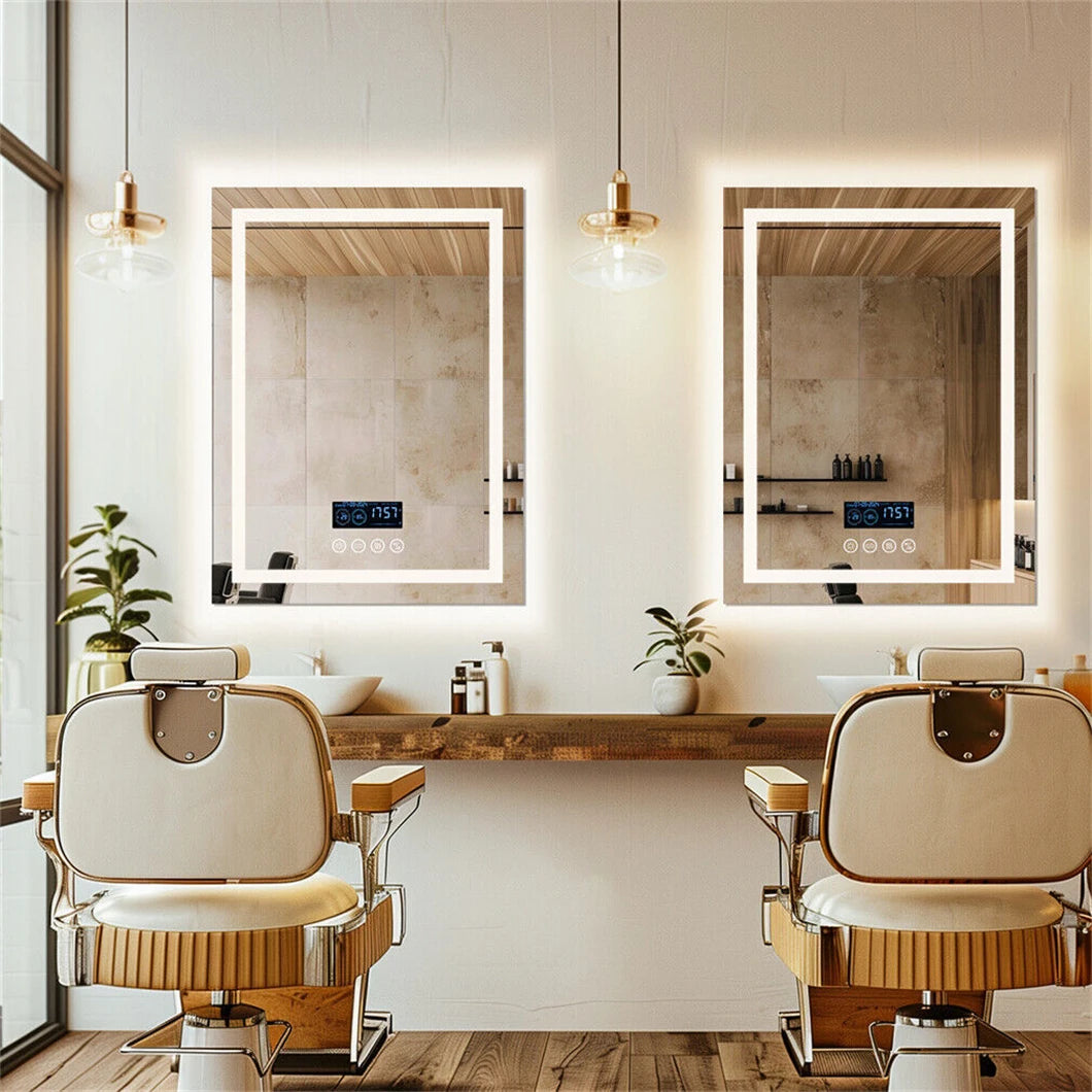 Borwart LED Bathroom Mirror With Bluetooth Speaker Anti Fog