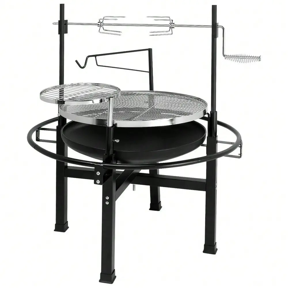 Heavy Duty Cast Iron Charcoal Tabletop BBQ Grill For Camping And Picnic