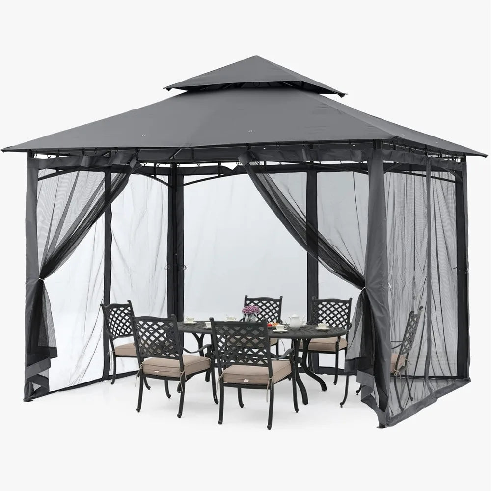 XMSJ Outdoor Gazebo With Mosquito Netting For Patios
