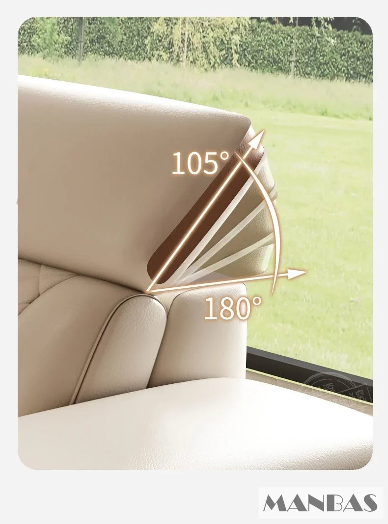 MINGDIBAO Italian Leather Sofa Set With Adjustable Headrests Bluetooth Speaker