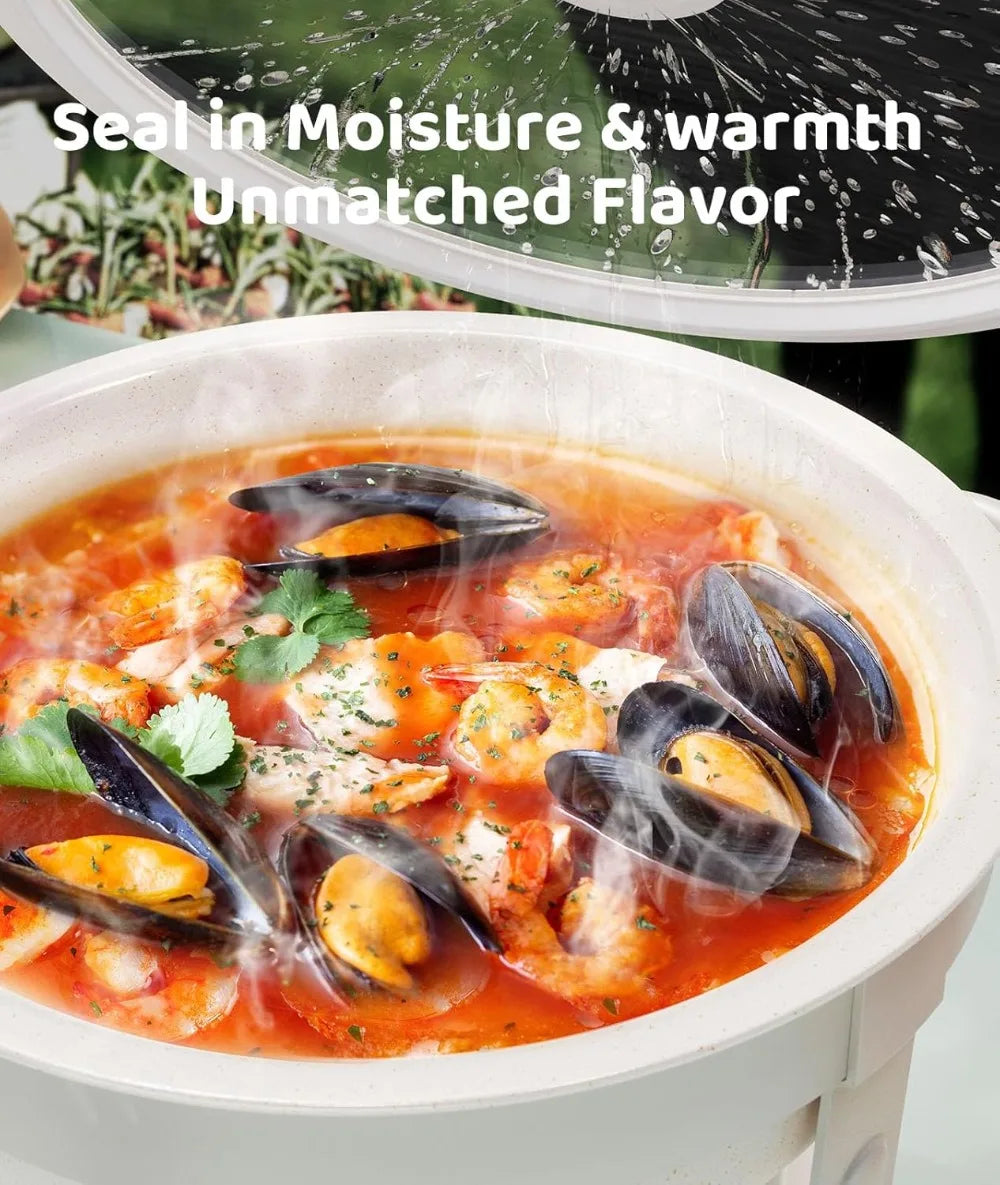 XMSJ Maifanite Chafing Dish Set 4 Pack for Buffets