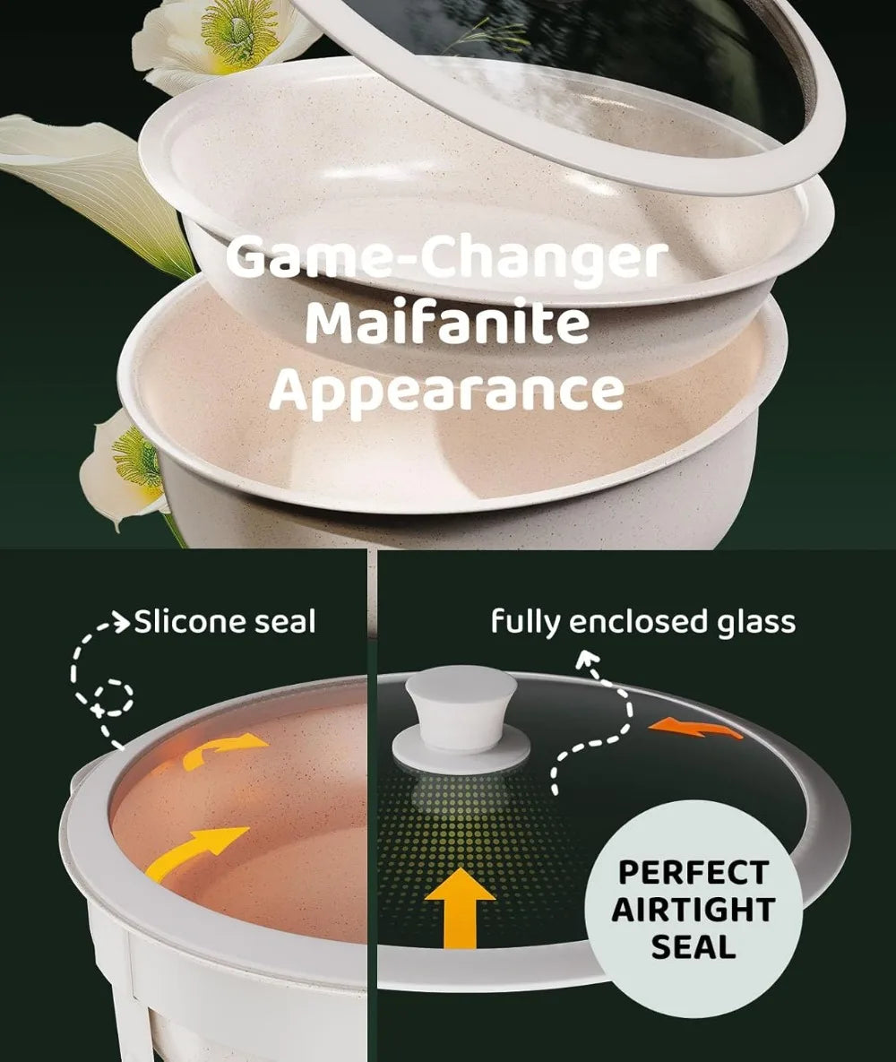 XMSJ Maifanite Chafing Dish Set 4 Pack for Buffets