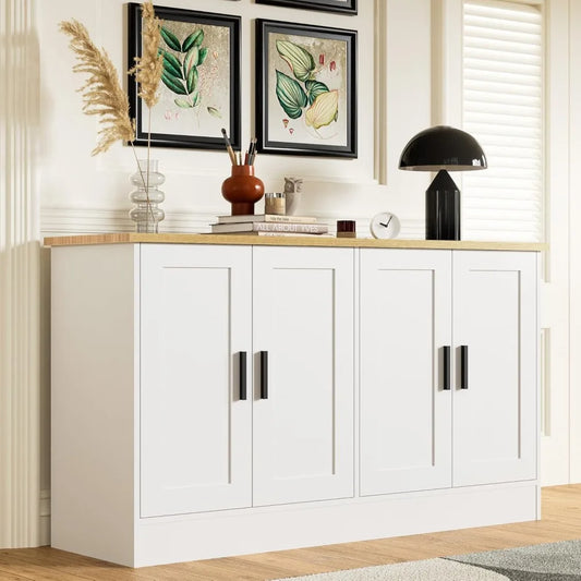 Buffet Cabinet With Adjustable Shelf Doors Coffee Bar Living Room