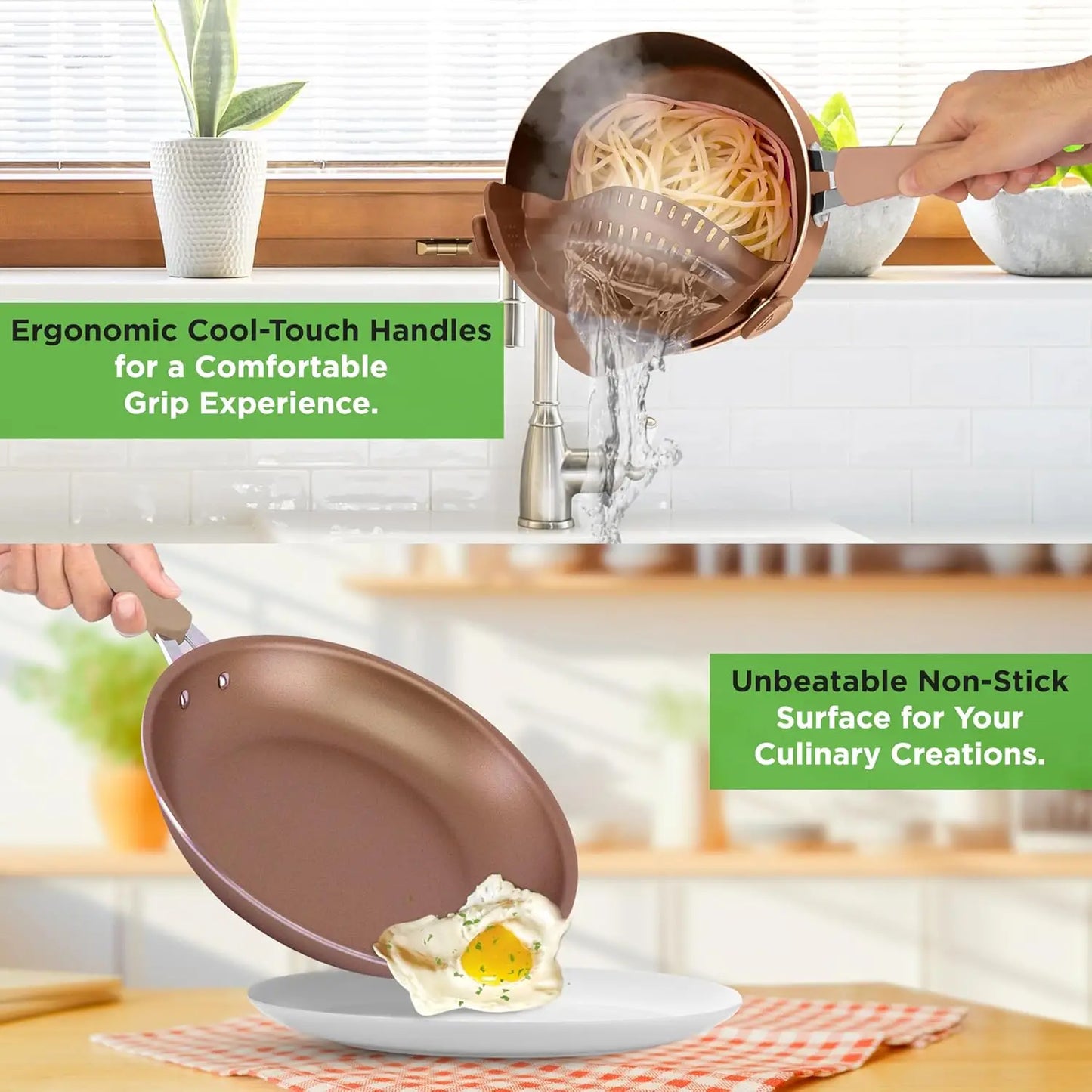 PGYH 14 Piece Non Stick Kitchen Cookware Set With Lids