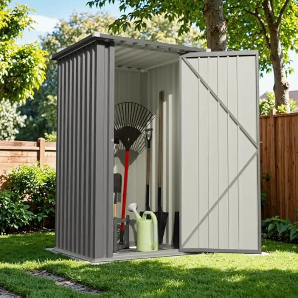 Feature Outdoor Storage Shed Iron With Lockable Door