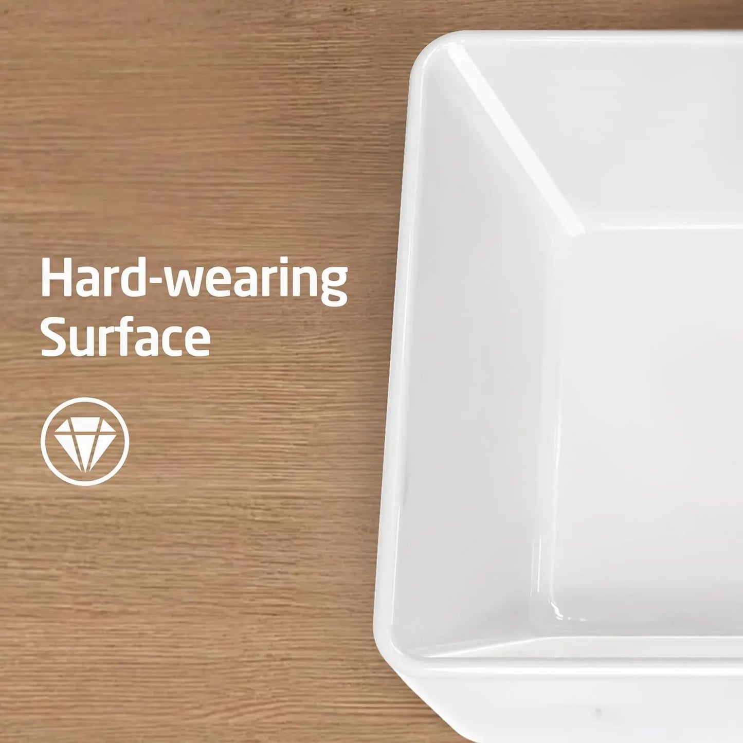 Rectangular Porcelain Vessel Sink for Bathroom Countertop Above Counter Vanity