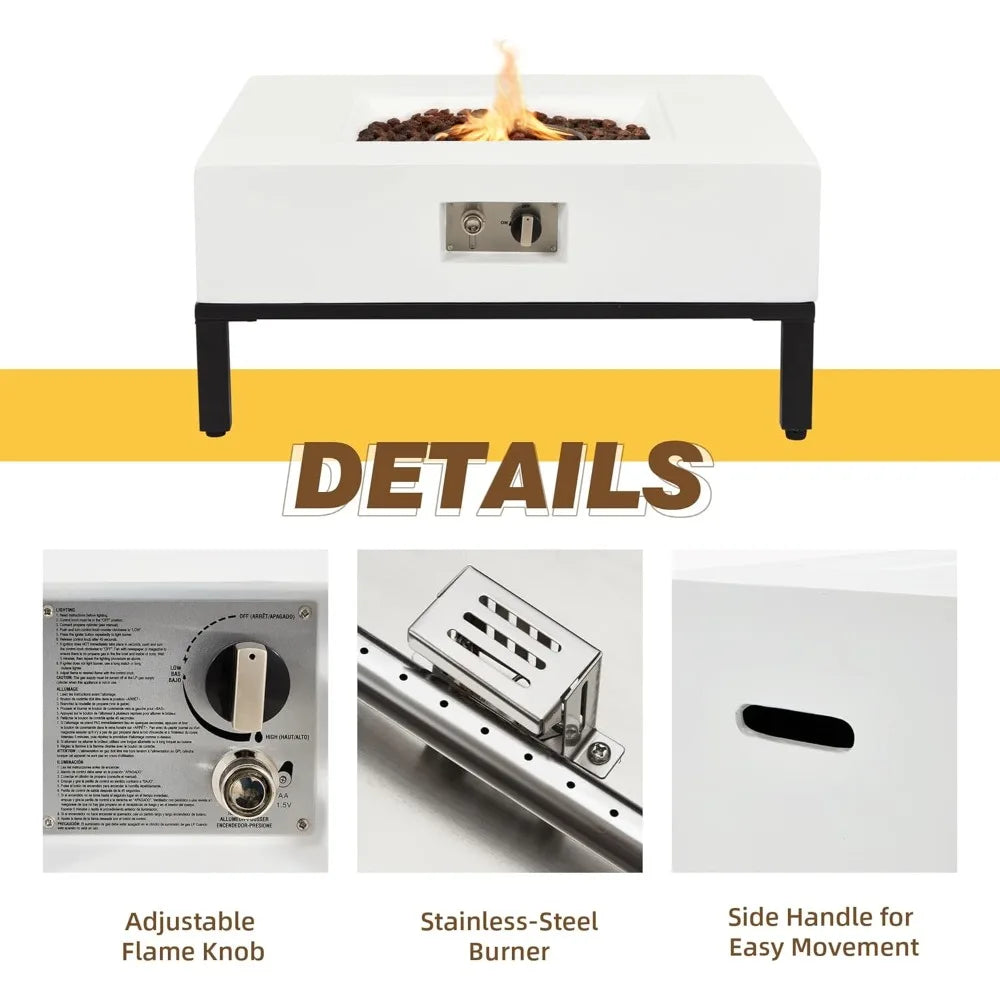 ECOTOUGE 50000 BTU Propane Fire Pit Table With Stand