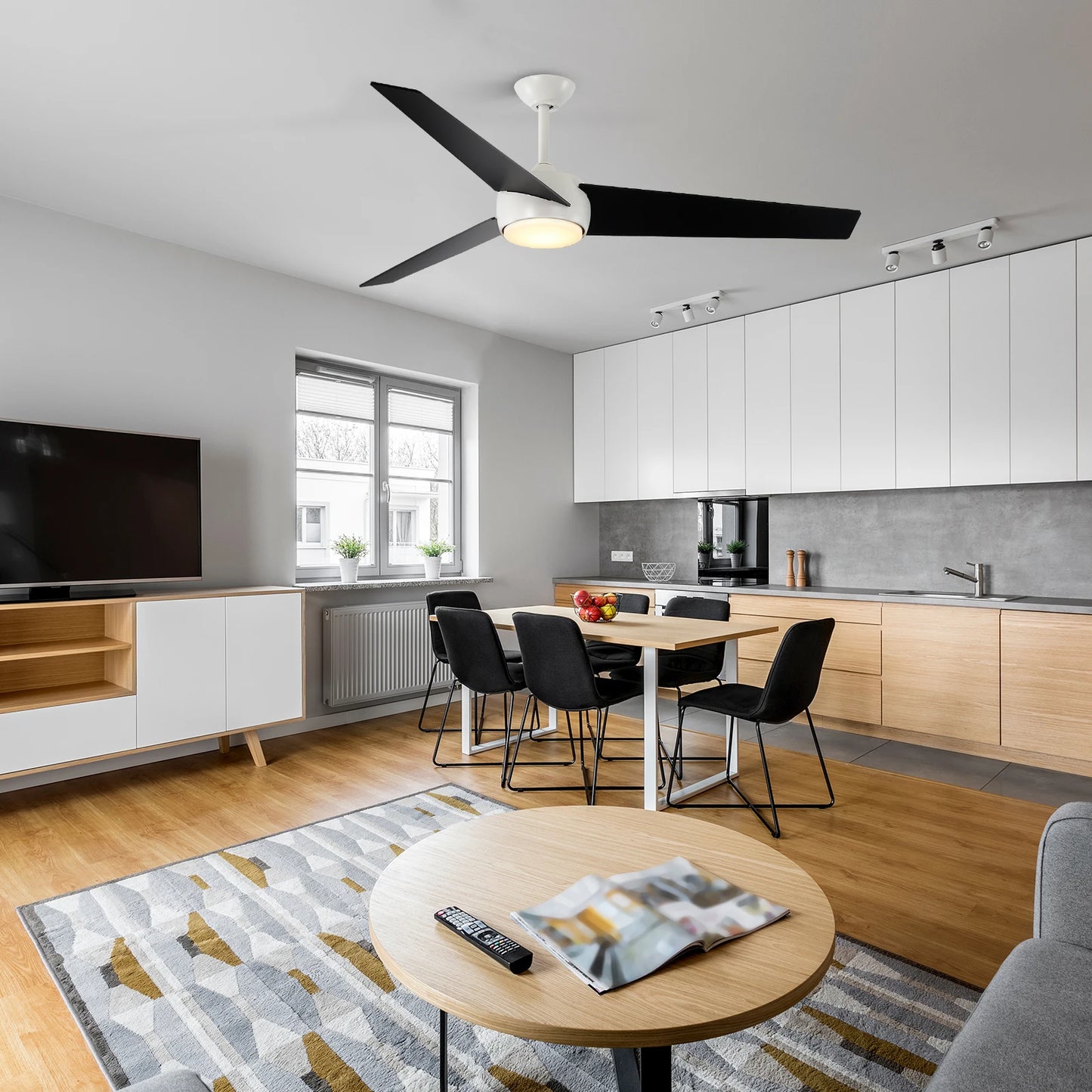 HomeyBuff Led Ceiling Fan With Light And Remote Control