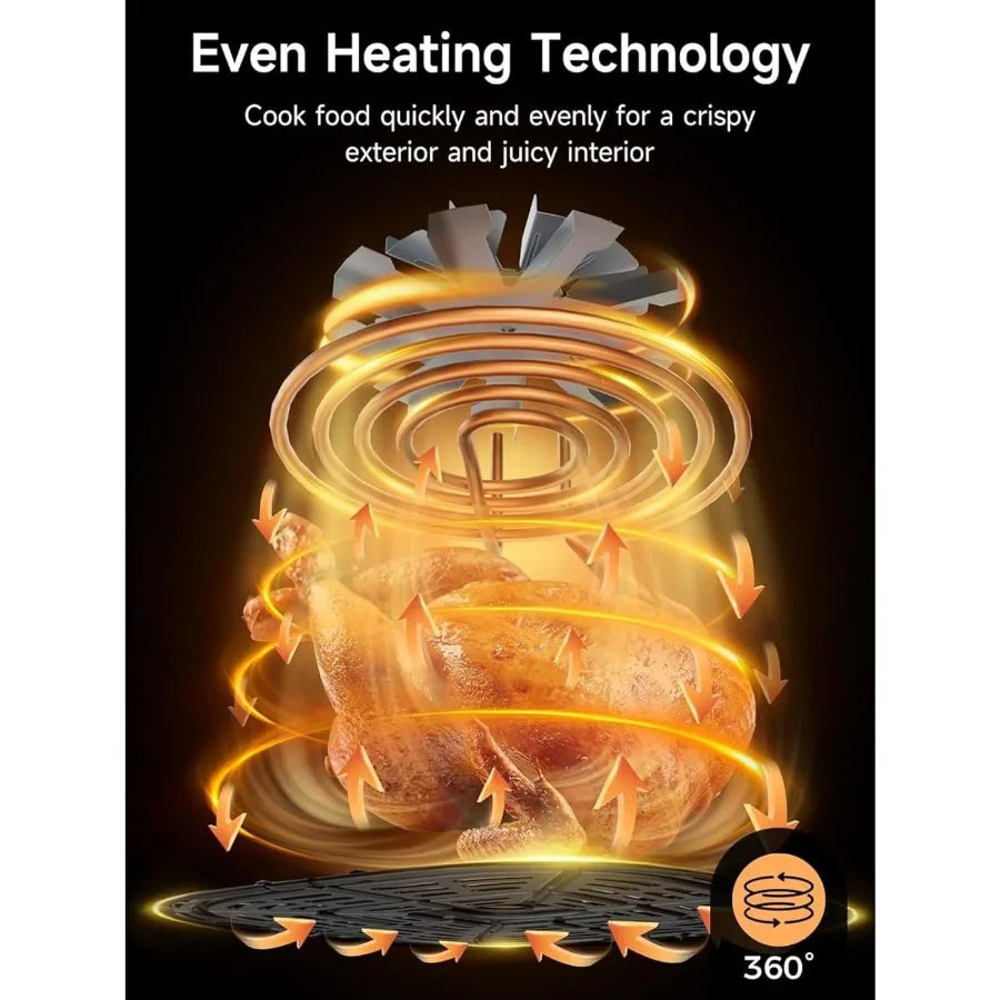 LISM Digital Air Fryer Oven With Transparent Window Seven Presets