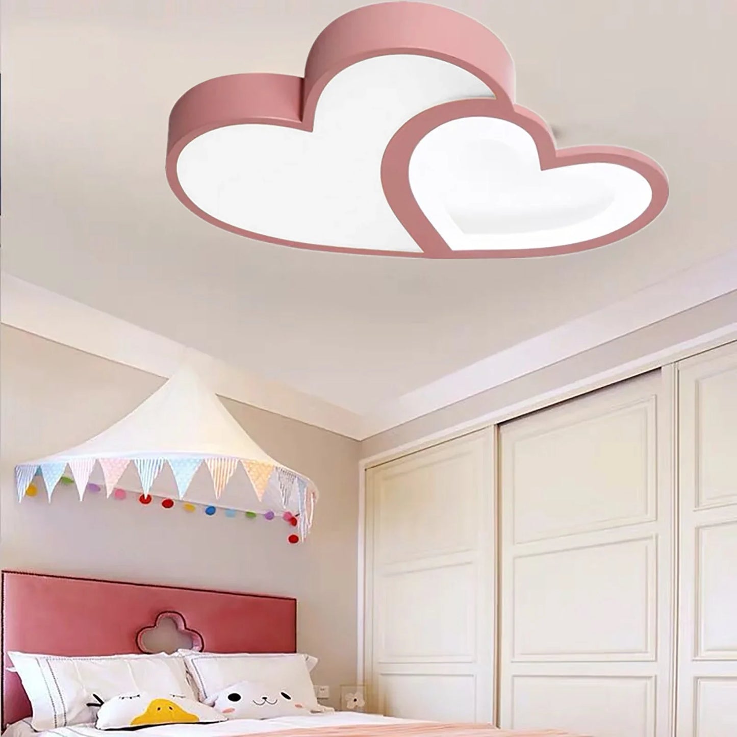 Bymaocar LED Ceiling Light With Remote Control 3 Color Dimmable Modern Cartoon Design For Living Room Bedroom Kids
