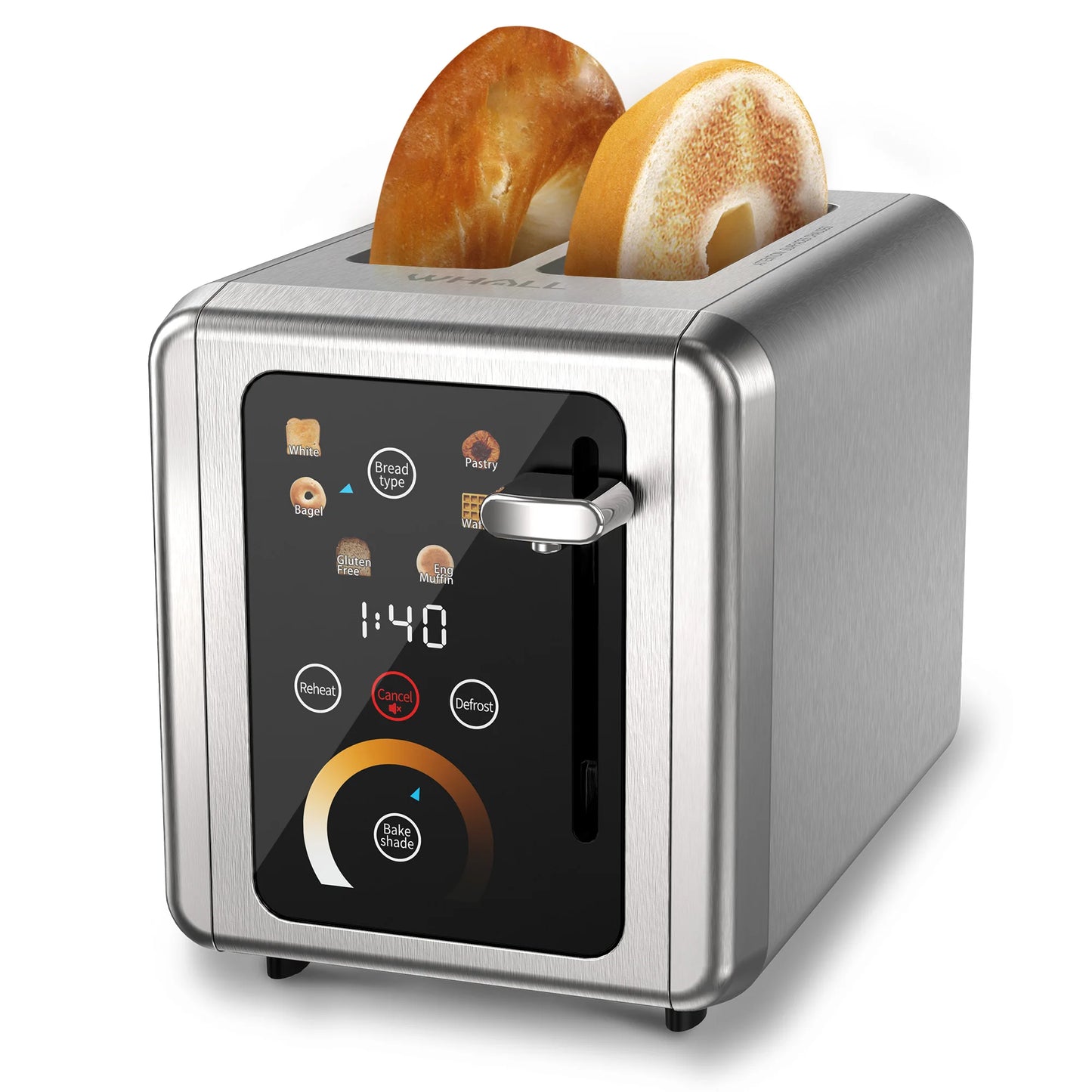 WHALL Toaster With Digital Touchscreen Wide Slots 850W