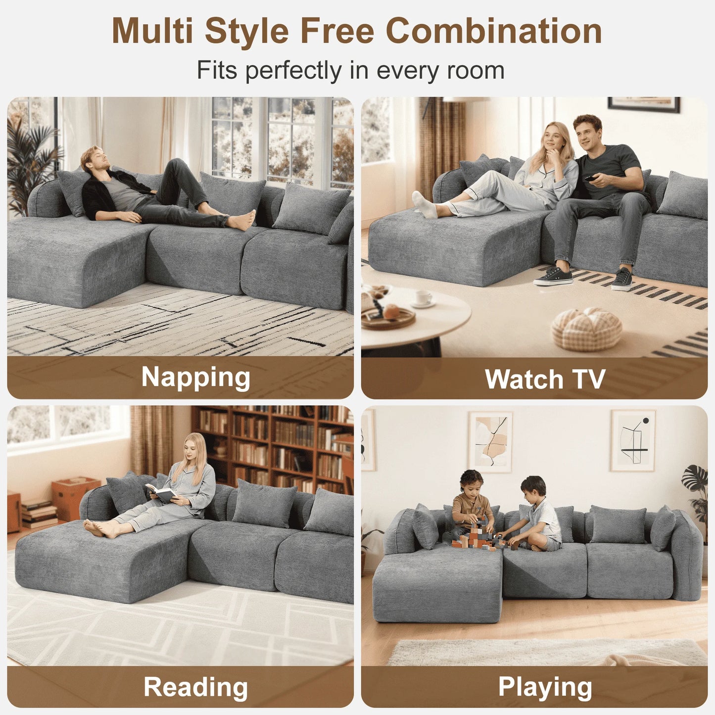 Redlife Sherpa Modular Cloud Sofa No Assembly Sectional