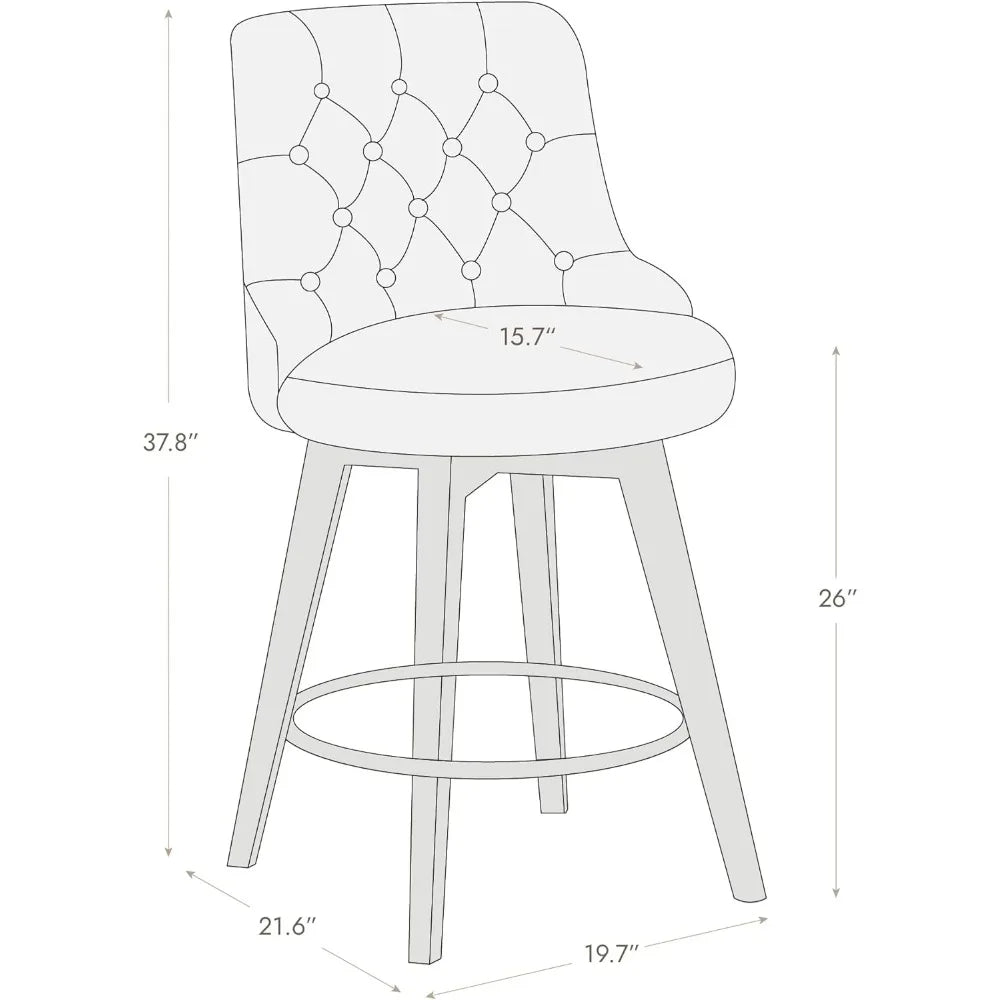 Zhuxiang Modern Swivel Bar Stools With Back Upholstered Fabric