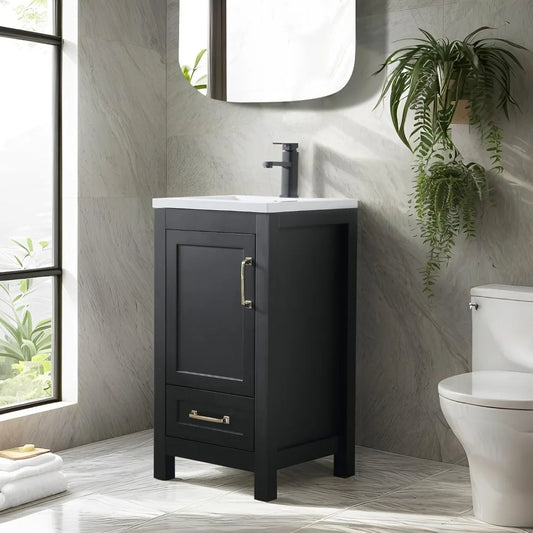 DAFIFY Bathroom Vanity With Undermount Sink One Door One Drawer
