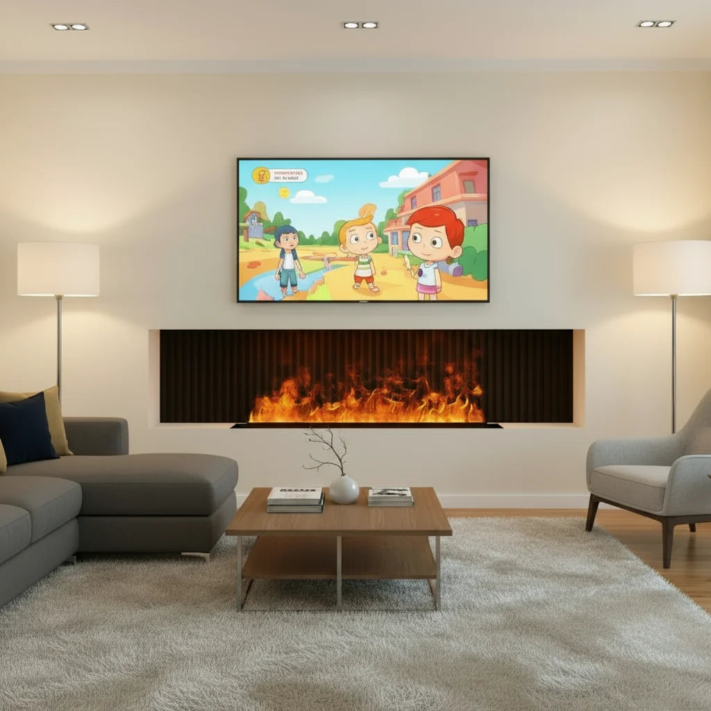 Water Vapor Fireplace 3D Flame Effect With Smart App Control Humidifier